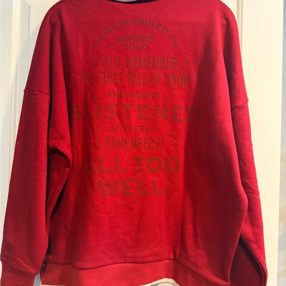 Taylor Swift- All Too Well- Red- Womens Quarter Zip- NEW! Size XL - Picture 3 of 3
